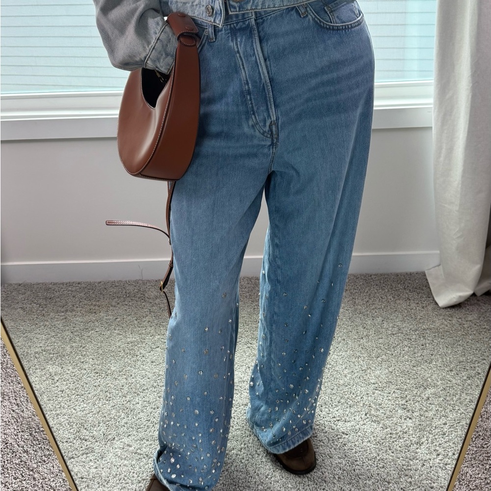 COS Blue Wide Leg Jeans with Embellishments size 27 - Picture 4 of 10